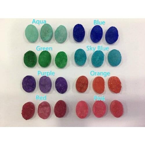 Natural Druzy Gems Stone Beads, 2018 new arrival Dyed Oval Shape Gems Stone Women Jewelry Making Suppliers Crafts DIY Necklace