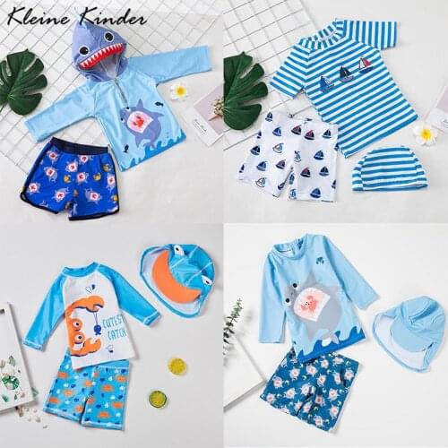 Baby Swimwear and Swimming Trunks for Boy UV Protection Swimsuits for Children Cartoon Shark Dinosaur Kids Bathing Suit for Boys