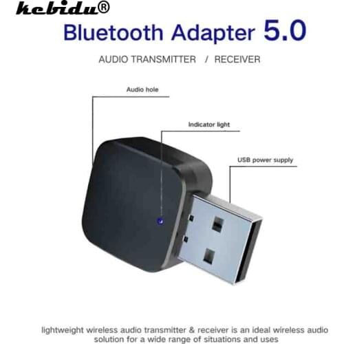 Kebidu Real Stereo Bluetooth 5.0 Audio Receiver Transmitter Mini 3.5mm AUX Bluetooth Transmitter Wireless Adapter For TV PC Car