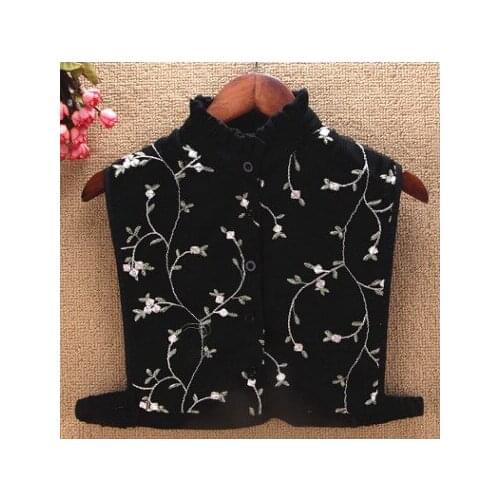 False Collar Shirt Collar Tip Spring and Summer Ladies Black Lace Decoration Fake Chiffon Detachable Collar Shirt Collar