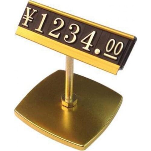 Price Tag Table Shelf Talker Red Wine Aluminum Landing Price Stand Standard Square Bar Price Cubes Display Jewelry Data Strip