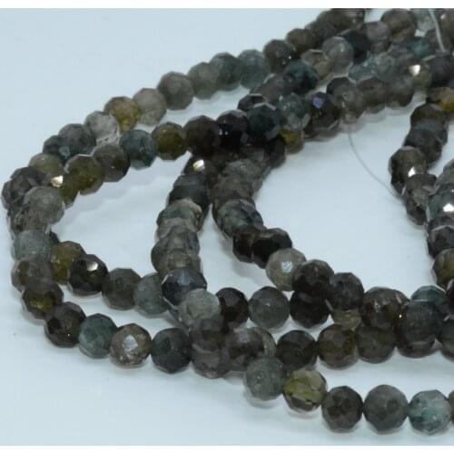 Natural Darker Color Tourmaline Faceted Loose Round Beads 4mm-4.2mm