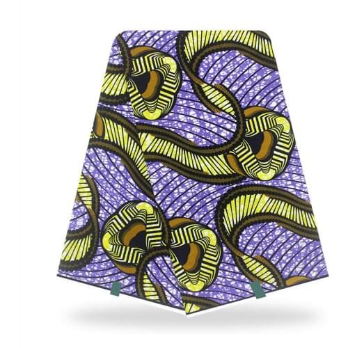 Clothing Material For Sewing Real Soft Breathable 100%High Quality Nigerian Style Ankara Wax Printed Dye Fabric 6 Yards V-L 5-69
