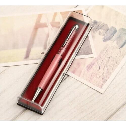 Lear Transparent Pencil Cases with Red Color Bottom Plastic Pen Packing Boxes Wholesale Gift Boxes