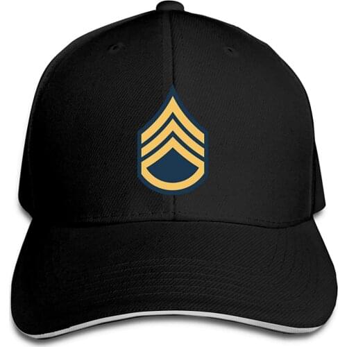 Army Staff Hats For Men Women Adjustable Baseball Caps Vintage Sandwich Hat Sergeant E-6 Rank Insigniacustom Logo