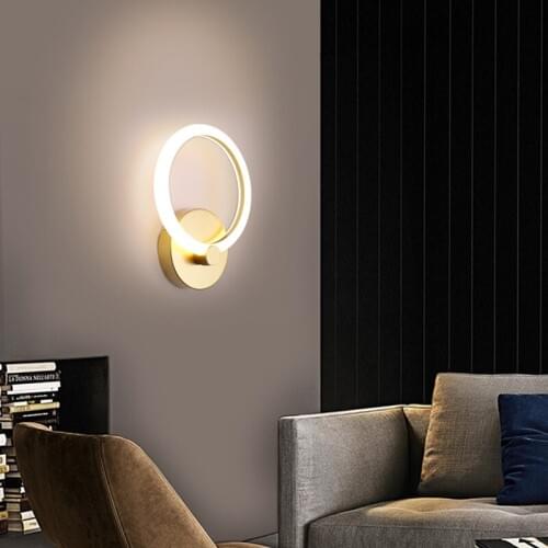 Tiooka European Style Luxury 10W 14W LED Gold Sconce Round Cycle Square Acrylic Wall Lamp for Stair Corridor TV Background Study