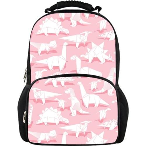 Origami Dinosaur School Bags Customized Dino Travel Backpack for Men Women Boys Girls Pack Wholesale 2020 Free Dropshipping