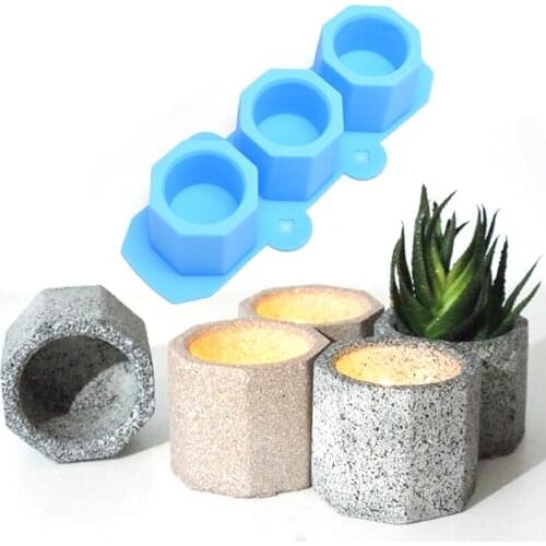 Concrete Molds Silicone Cactus Flower Pot Mold Ceramic Clay Craft Casting Concrete Cup Mould Supplies