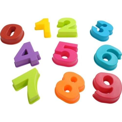 9PCS/LOT Birthday Cake Age Number Silicone Mold Chocolate Ice Fondant Topper Candle Mould