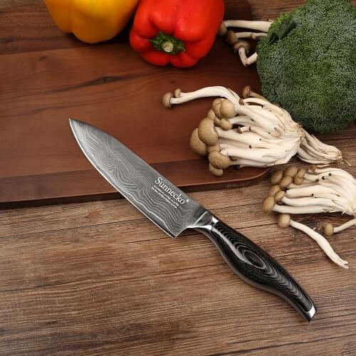 Sunnecko 6" inch Chefs Meat Knife Cut Professional Japanese VG10 Damascus Steel Kitchen Cooking Chef Knives Pakka Wood Handle