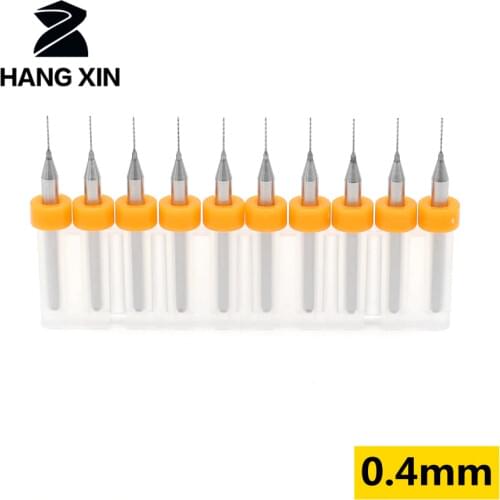 HANGXING Tungsten Carbide PCB Drill 0.4mm/0.45mm 10PCS CNC Router Metalworking Drilling Wood Drilling Twist Drill Hand Tools