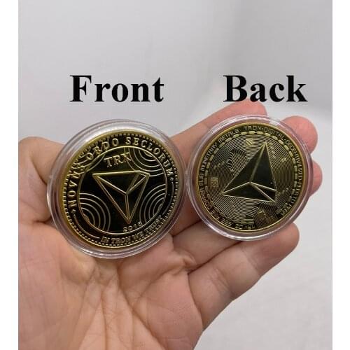 TRX TRON Non-currency Coin Physical Silver or Gold Plated Commemorative Crypto Coin Cryptocurrency Collectible Great Gift