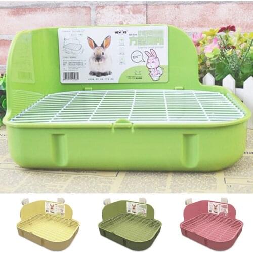 Small Pets Rabbit Toilet Square Bed Pan Potty Trainer Bedding Litter Box for Small Animals Cleaning Supplies Drop Ship
