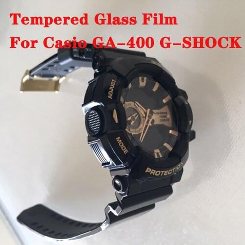 Tempered Glass For Casio GA-400 G-SHOCK Screen Protector Protective Film Guard Anti Explosion Anti-shatter with Cleaning Tools