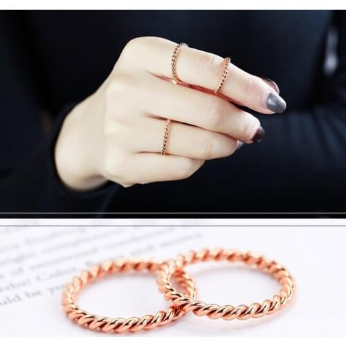 18KGP Rose Gold Color Titanium Steel Ring Fashion Women 316L Stainless Steel Jewelry Special Gift (GR223)