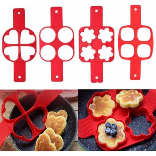 1Pcs Silicone Non Stick Egg Pancake Ring Maker Mold Kitchen Baking Omelet Moulds Cooking Tool Pan Flip Cooker Egg Ring Mold