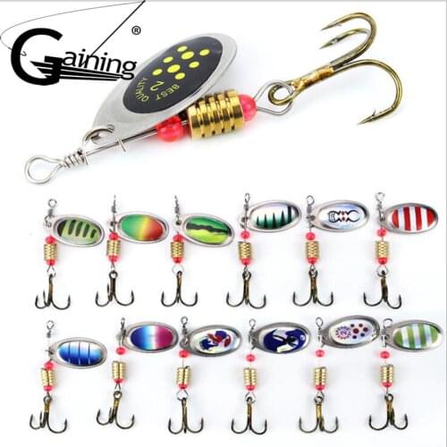 10pcs Fishing Spoon Lure Spinner Bait 6cm 2.5g Metal Baits Spinner Bait Isca Artificial Fishing Wobbler with Treble Hook Tackle