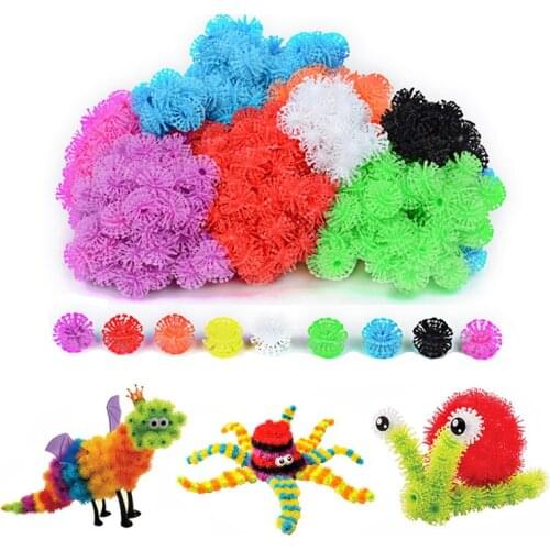 200-1200pcs Thorn Ball Magic Puff Ball Puzzle DIY Assembling Toys 3D Model Construction Building Blocks Toys for Children Gifts