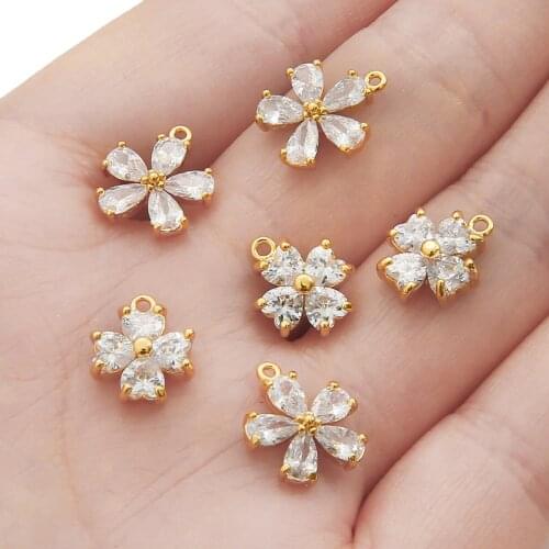 2021 Korean New Design Fashion Jewelry Personality Five-petal Flower/ Heart-shaped Copper Inlaid Zircon Female Earrings