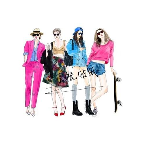 22PCS Fashion model Stickers Crafts And Scrapbooking stickers kids toys book Decorative sticker DIY Stationery