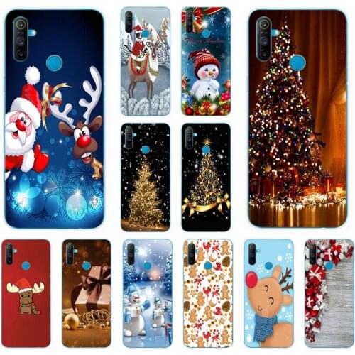 33AS Christmas and New Year Soft Silicone Back Cover Case for OPPO Realme 3 5 6 Pro C3 6i 6s C11 cover funda