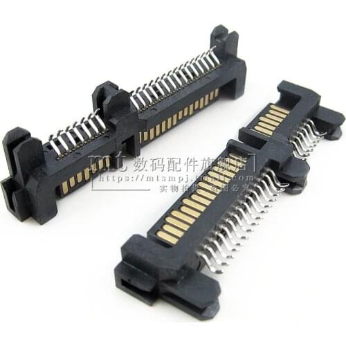 5Pcs Per Lot 7+15 Pin Right Angle SMT Male Reverse Sata Connector For 2.5" Hard Drive