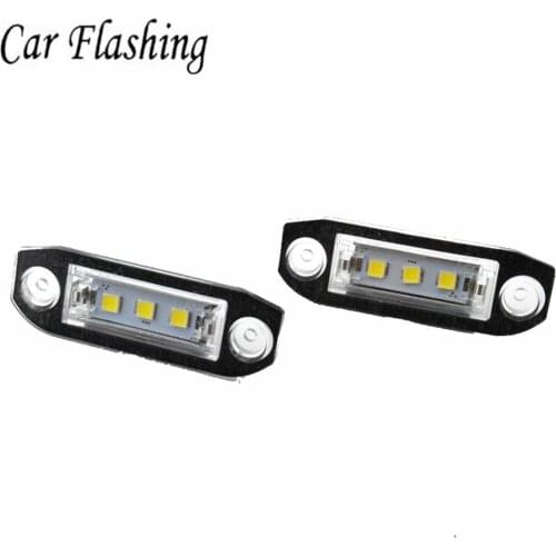 2Pcs Canbus LED License Plate Light for Volvo S80 XC90 S40 V60 XC60 S60 C70 V50 XC70 V70 White Car-Styling Number Lamp