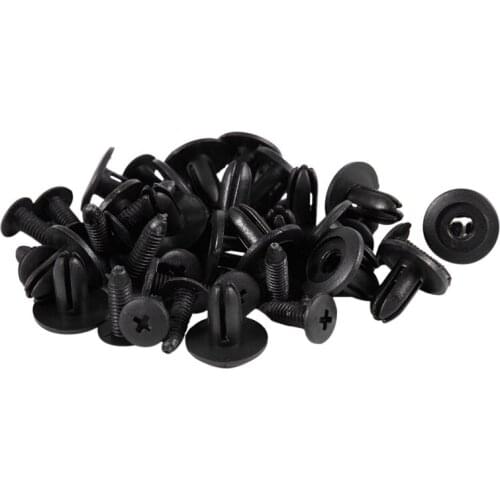 Car Bumper Fender 6mm Hole Black Plastic Rivets Fasteners 20 Pcs