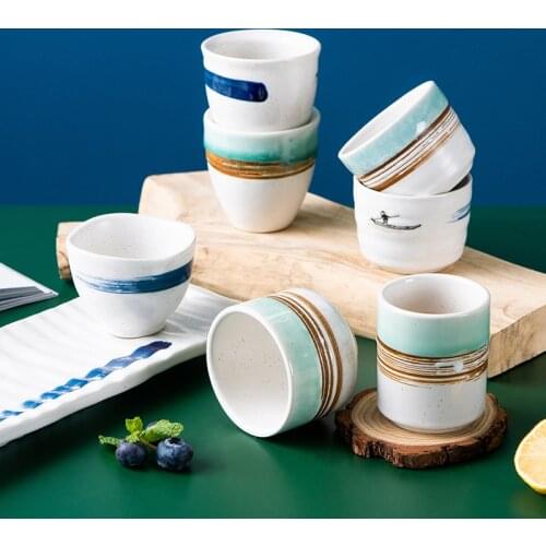 CHANSHOVA 90/100/120ml Traditional chinese retro style Personality brief Ceramic teacup China porcelain coffee cups mug H691