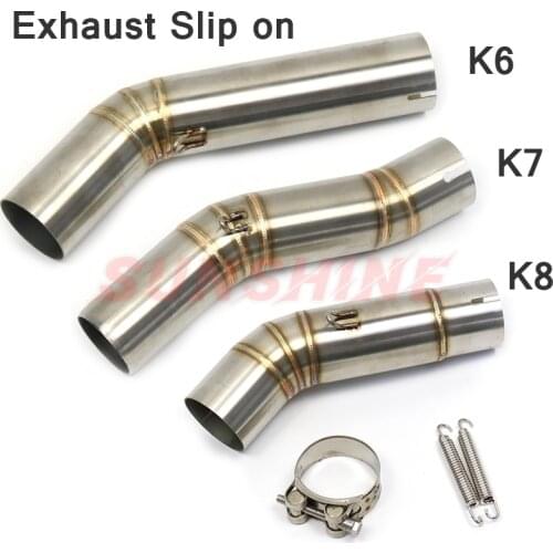 For K5 GSXR1000 600 K6 K7 K8 DL1000 Slip on Exhaust Middle Pipe Motorcycle Muffler Connection Link Motorcross Pitbike Tube Steel