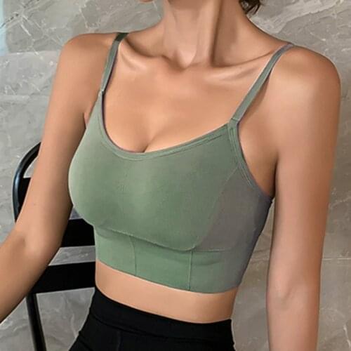 HELIAR Women Lingirie Strappy Crop Tank Tops Sports Bra Pdded Cotton Basic Underwear Crop Top For Women T 2021 Summer