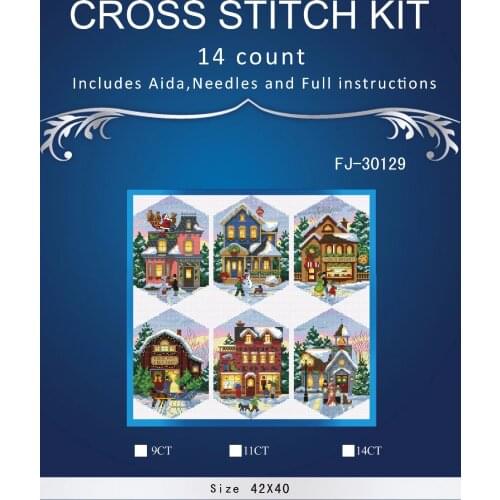 Top Quality Lovely Hot Sell Counted Cross Stitch Kit Christmas Village Ornament dim 07