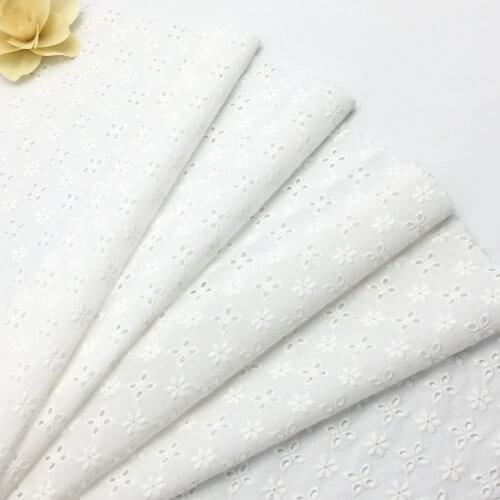 New Cotton Strip Flower White Embroidery Clothing Skirt Lace Width 130 cm
