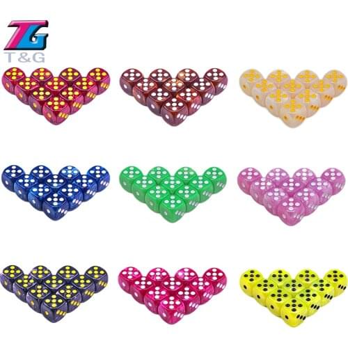 16MM Marble 6-Sided Game Dice Vintage Colors Dice for Board Games and Teaching Math Dice Set Classroom Accessories Dice Set RPG