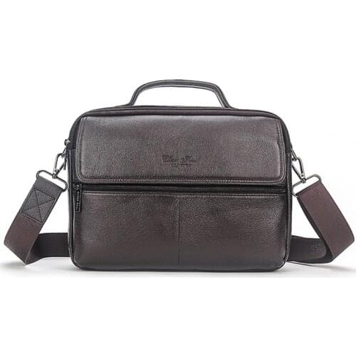 Men Genuine Leather Cross Body Messenger Tote Bag Handbag Business Real Cowhide Male Briefcase Single Shoulder Top Handle Bags