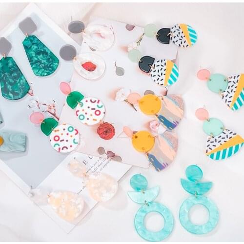 New Statement Big Earrings 2020 Fashion Jewelry Hanging Drop Earrings Party Jewelry Gift Korean Round Dangle Earrings For Women