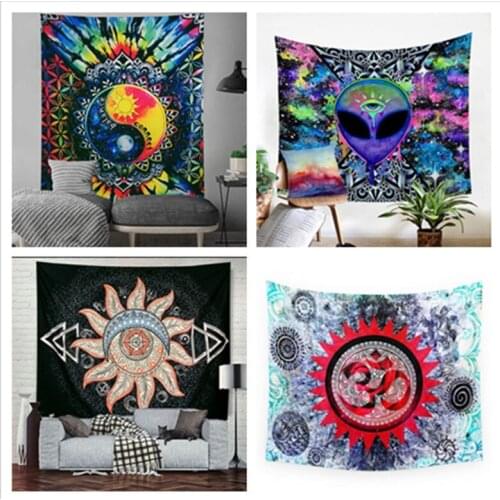 New digital printing tapestry, colorful eight trigrams mask, home mural, European and American curtain