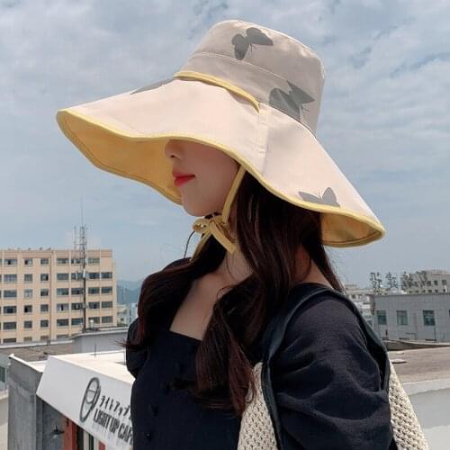 2021 Summer Solid Bucket Hats for Women Bob Caps Hip Hop Women Autumn Butterfly Panama Cap Beach Sun Fishing Lady Fisherman Hat