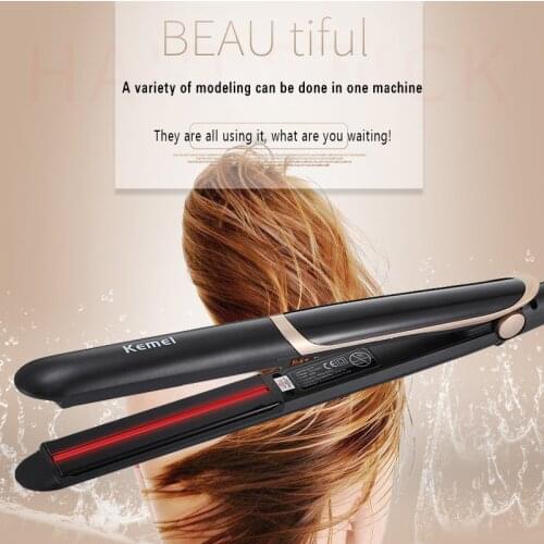 Professional Hair Straightener Curler Hair Flat Iron Negative Ion Infrared Hair Straighting Curling Iron Corrugation LED Display