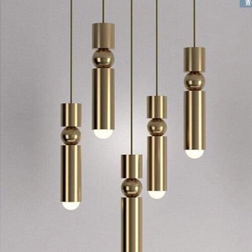 Modern Creative Iron Gold Long Chandelier Corridor Porch Bar Restaurant Cloakroom Coffee Shop Simple Chandelier