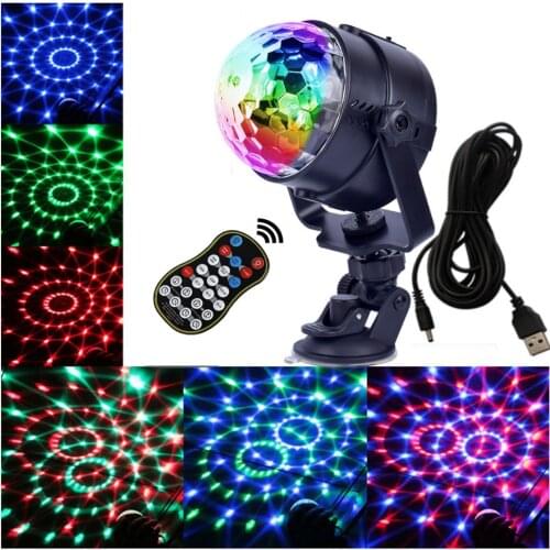 5V USB Disco Light Ball Lighting LED Bar Stage Lighting With Remote Control RGB Sound Activated DJ Projector for Car Home party