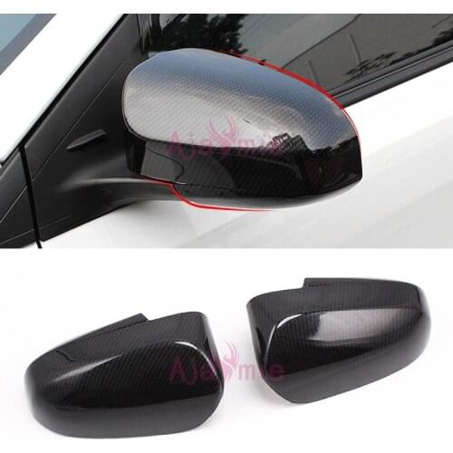 Carbon Fiber Color Door Mirror Cover Overlay Chrome Car Styling Frame Panel 2014 2015 2016 2017 For Toyota Vios Accessories