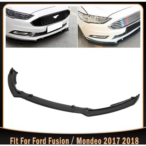 Carbon Fiber Look / Matte / Glossy Black Front Bumper Splitter Lip Body Kit Spoiler Diffuser Ford Fusion Mondeo 2017 2018