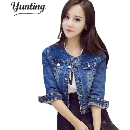 Spring 2021 New Arrival Womens Denim Jackets Short Style short Slim Jeans Coat Cowboy Jacket For Women XXL