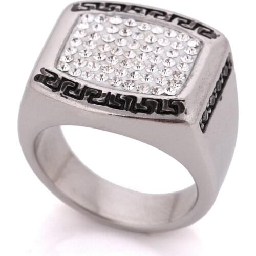 Vintage Wedding Rings for Women Stainless Steel Pave Crystal Cubic Zirconia Woman Jewelry