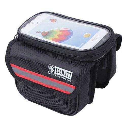 5 Color Waterproof Touch Screen Bicycle Bags Cycling Fluorescence Band Frame Bike Front 5.0 inch Mobile Phone Tube Storage Bag