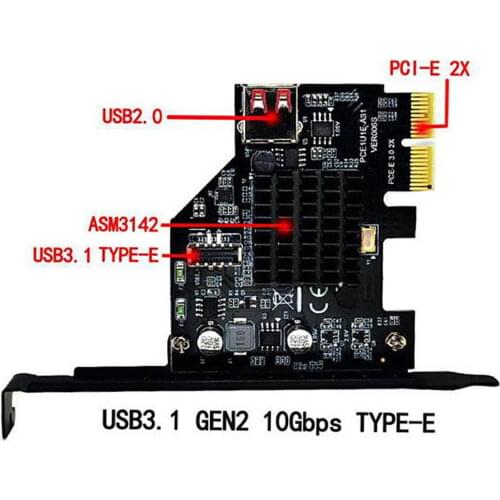 Xiwai USB 3.1 USB 2.0 Pcie Pci Express Card Adapter Pci-e Expansion Card Front Panel Socket for Motherboard