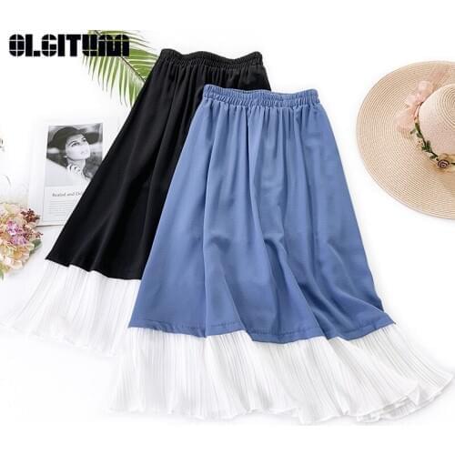 New 2020 Summer Womens Skirt Western Style French Lotus Skirt Hepburn Wind Niche Simple Temperament Half Length Skirts SK457