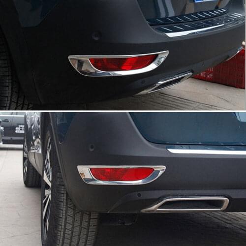 2Pcs Chrome ABS Car Exterior Rear Fog Light Lamp Cover Trim Frame Decoration Fit For 2017 Peugeot 5008 Car Styling Accessories