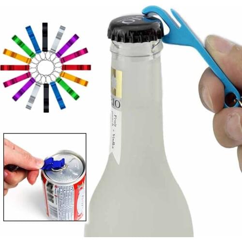 2PCS/lot Mini Keychain Bottle Opener Portable 4 in 1 Bottle Opener Key Ring Chain Keyring Keychain Metal Beer Bar Tool Claw
